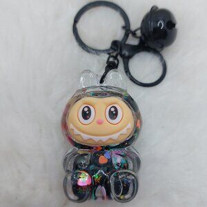 2/$19 Labubu Flowing Sand Exquisite black keychain with bell